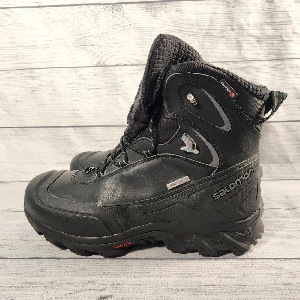 Salomon Toundra Mid WP Men's 10.5 Black Winter Hiking Boots 353127